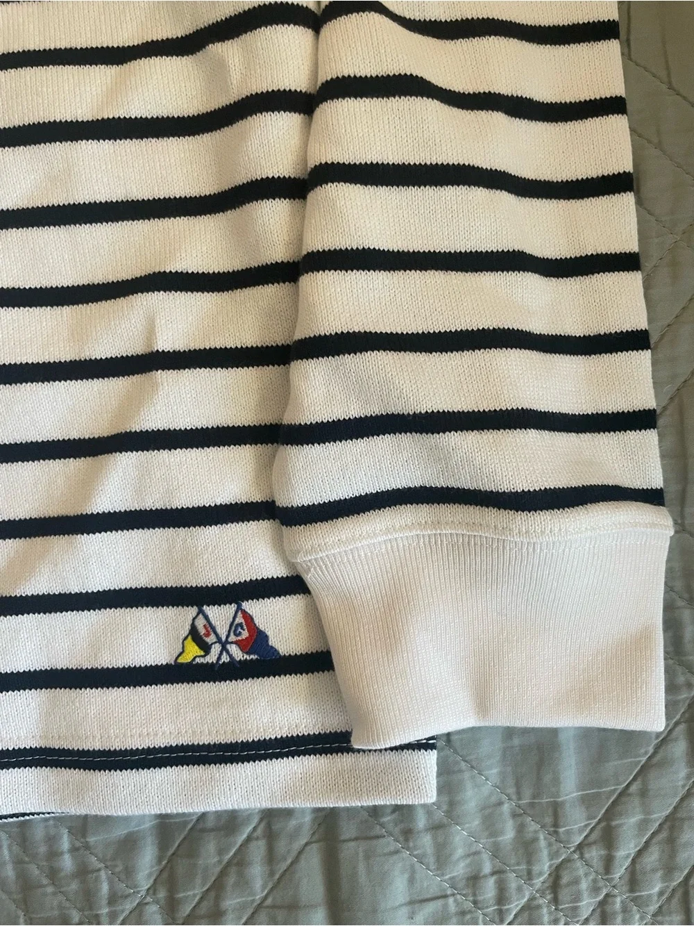 J. Crew Long-sleeve Crewneck in Striped Maritime Jersey Size XL NWT $98 CR195